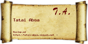 Tatai Absa névjegykártya